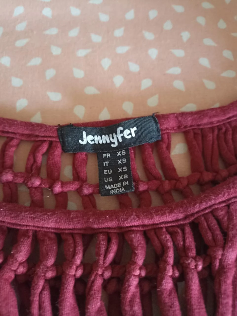 Vestido de verão bordô – Detalhes entrelaçados – Jennyfer (PP) – photo 5